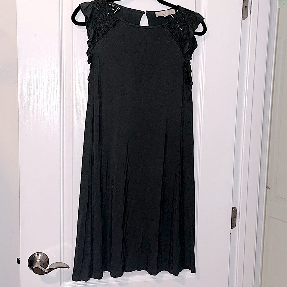 Loft Women’s Soft Stretch Cap Sleeve Dress Olive Green S